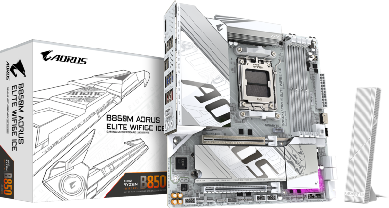 Gigabyte B850M AORUS ELITE WIFI6E ICE