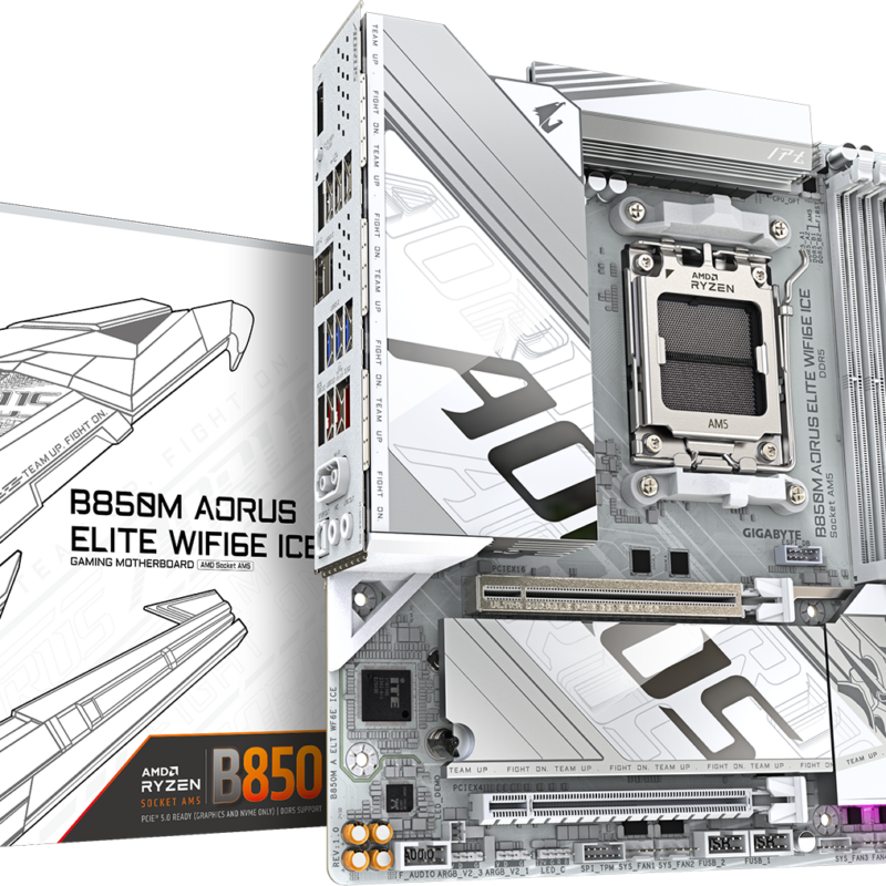 Gigabyte B850M AORUS ELITE WIFI6E ICE